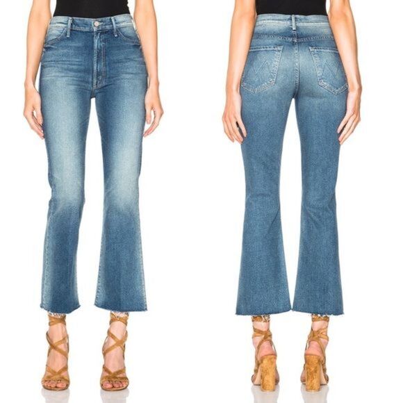 Mother Denim Hustler Ankle Fray Flare Jeans in Smoke Em' Size 26 - Picture 10 of 10